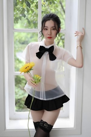 Transparent set seductive girl cute preppy 8102