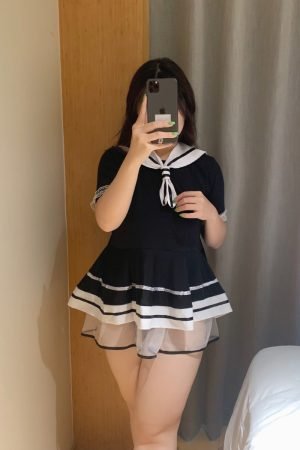 Plus size sexy student skirt 010
