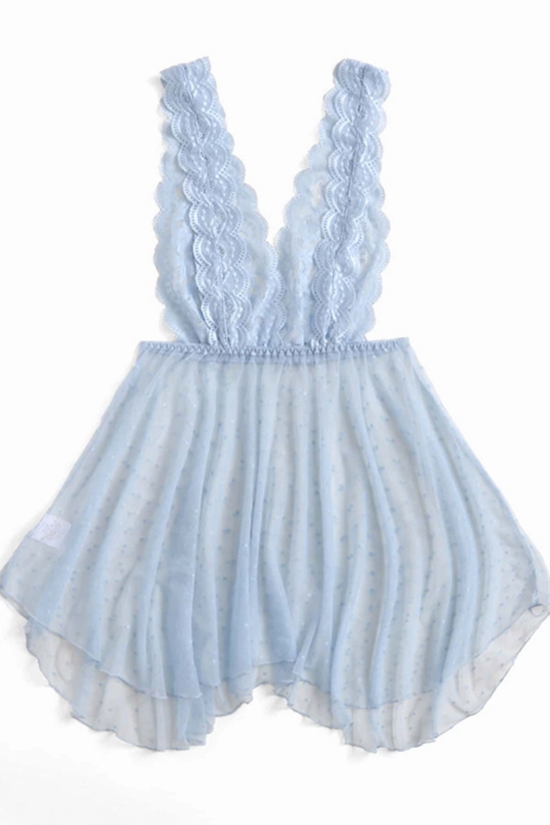 Light blue b2b silk and lace pajamas for stylish sleepwear collections