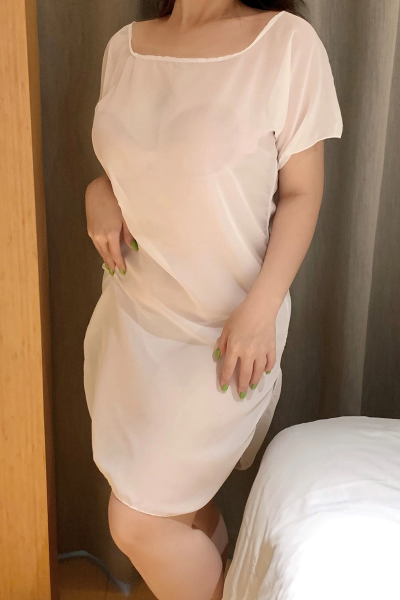 Model wearing elegant white custom Pajamas lace nightdress in soft fabric