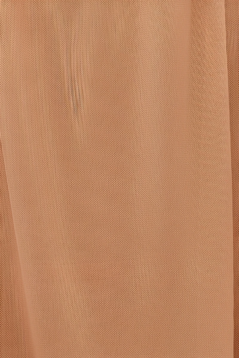 Close-up of nude mesh fabric used in custom lace pajamas women, showing fine texture and soft transparency.